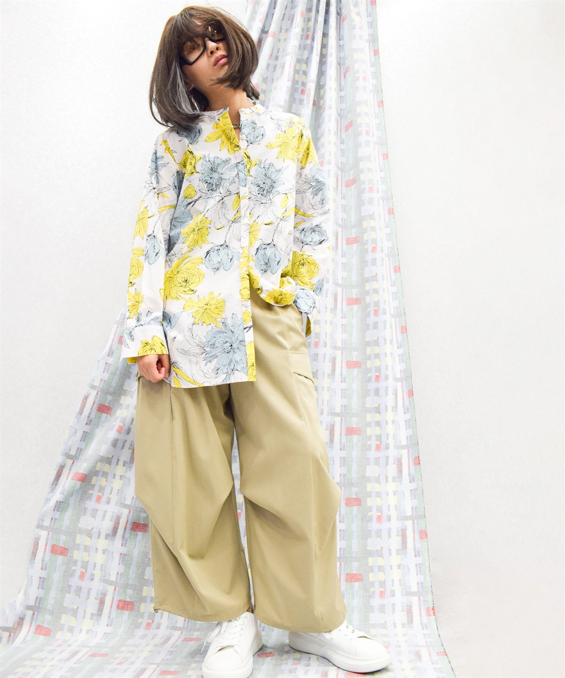 ATSURO TAYAMA 総柄バンドカラーシャツ_main