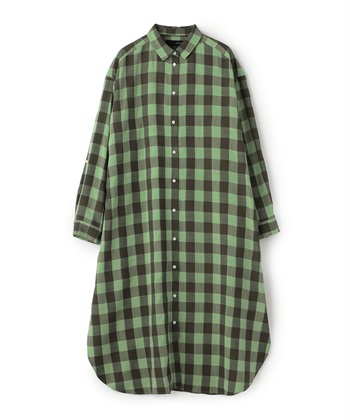 シャツワンピース(グリーン系-36)
