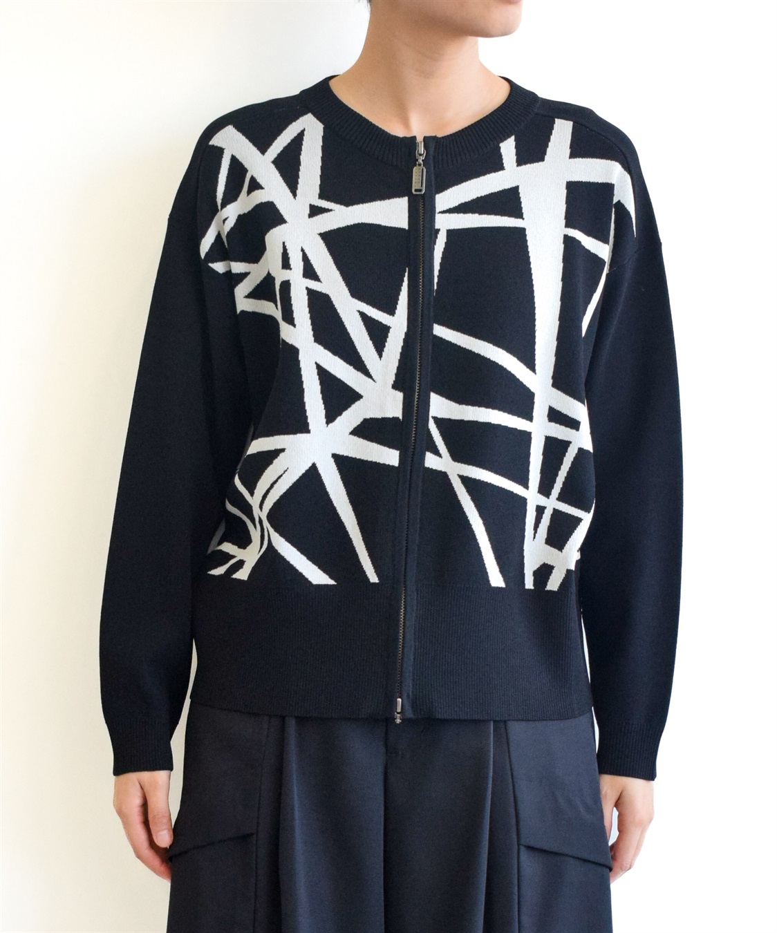 ATSURO TAYAMA ジャカードジップアップカーディガン_main