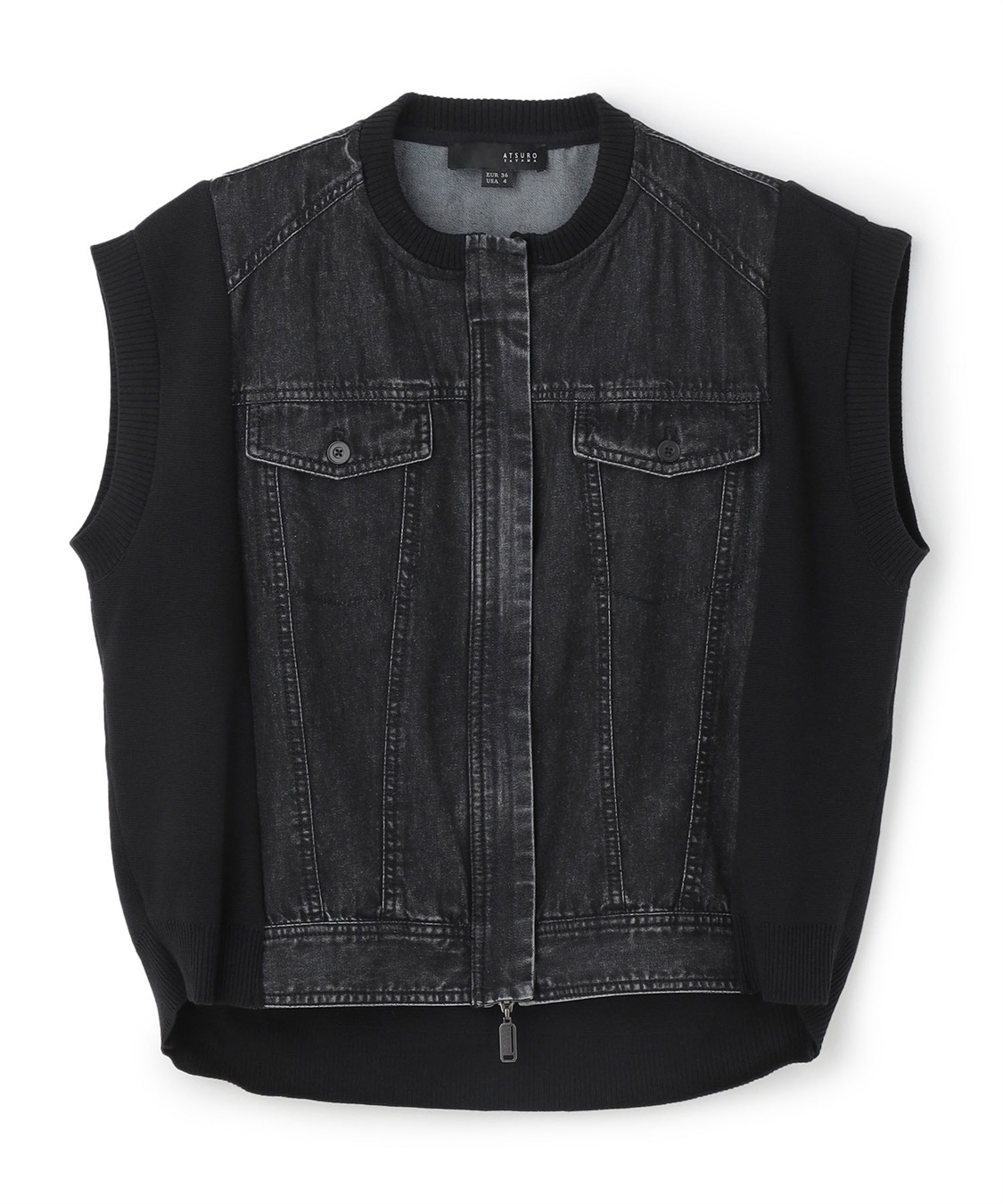 ATSURO TAYAMA 異素材コンビデニムベスト_variation_2
