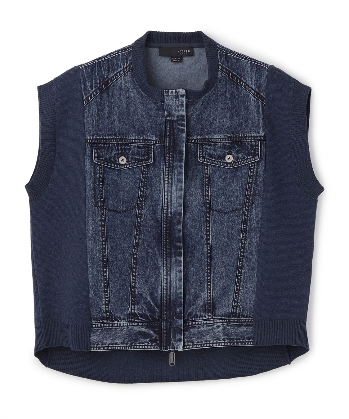 ATSURO TAYAMA 異素材コンビデニムベスト_variation_3