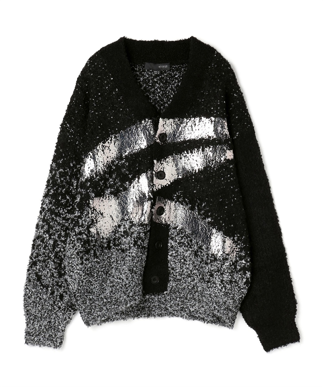ATSURO TAYAMA ループヤーン箔プリントニットカーディガン_variation_2