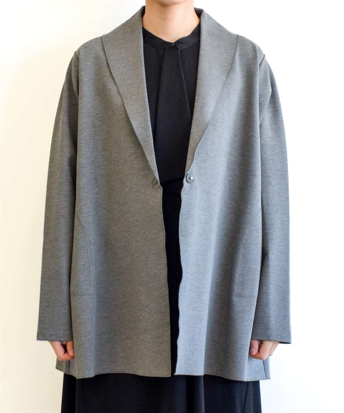 ATSURO TAYAMA レーヨン混ポンチ衿つきカーディガン_main