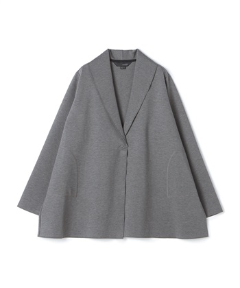 レーヨン混ポンチ衿つきカーディガン(グレー-36)