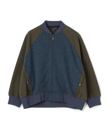 ドルマンスリーブジップアップカーディガン(ネイビー系-36)