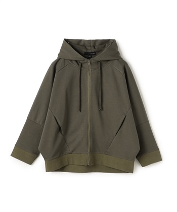 裏起毛切り替えパーカー(カーキ-36)