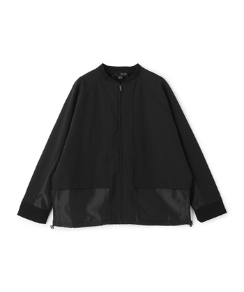 裾切替リブ襟ブルゾン(ブラック-38)