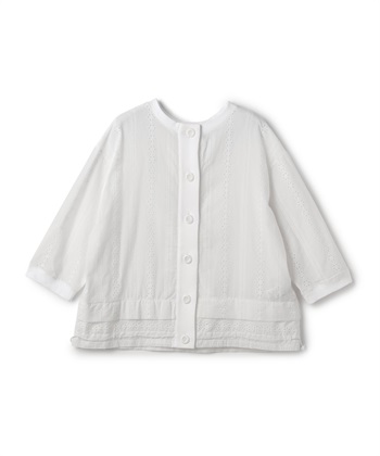 カットワークレースカーディガン(ホワイト-36)