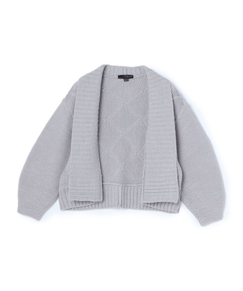 ダイヤ柄カーディガン(グレー-36)