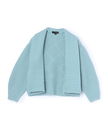 ダイヤ柄カーディガン(グリーン-36)