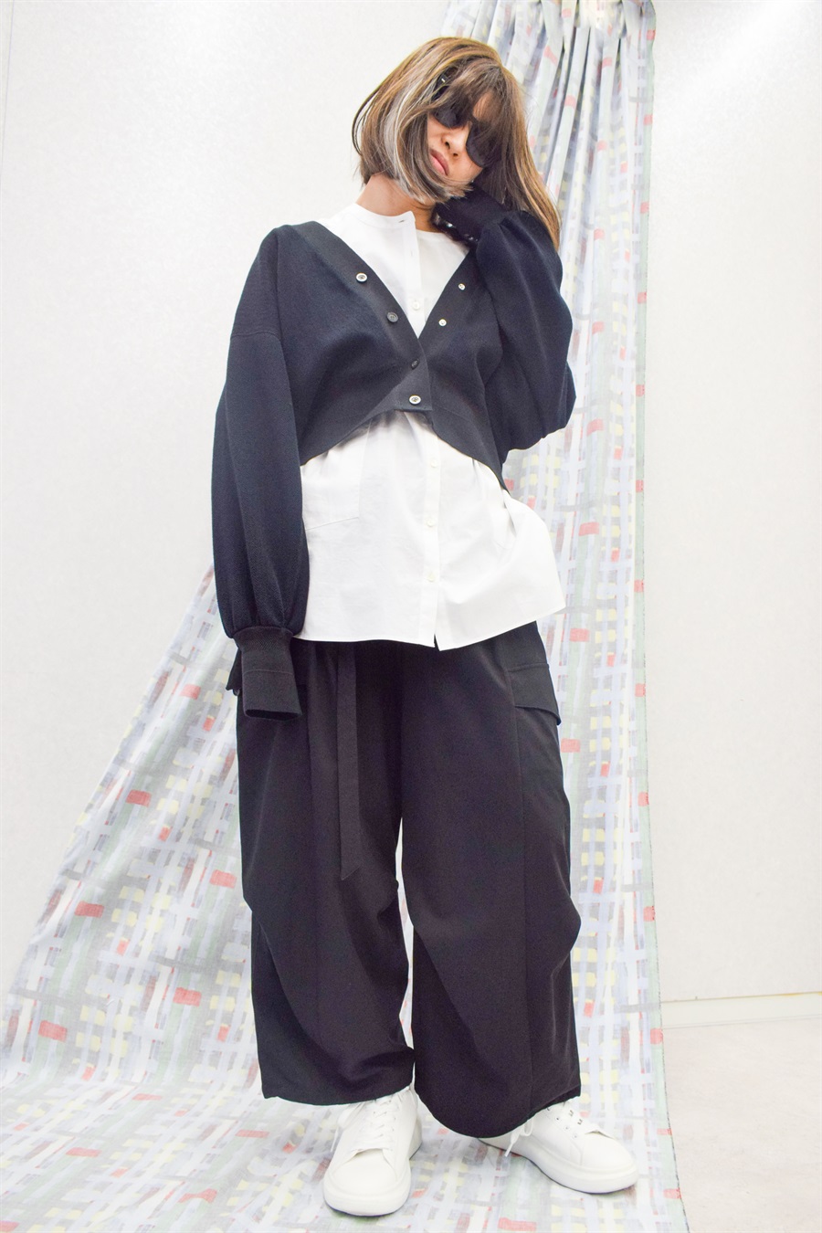 ATSURO TAYAMA ヘリンボーン柄カーディガン_main