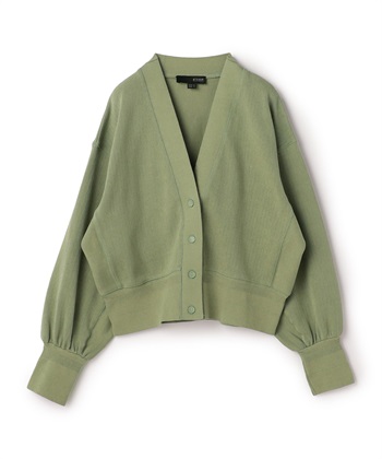 ヘリンボーン柄カーディガン(グリーン-36)