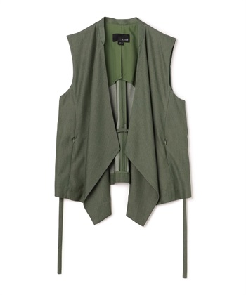 変形ノースリーブジャケット(カーキ-36)