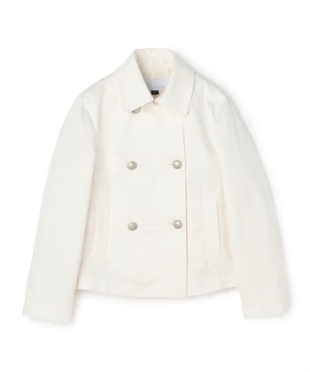 Wボタンチノストレッチジャケット(ホワイト-36)