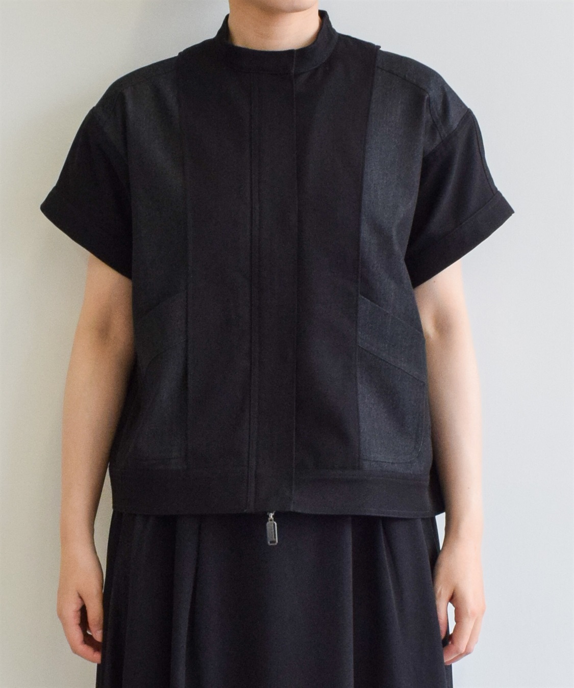 ATSURO TAYAMA ポリエステル混デニム半袖ジャケット_main