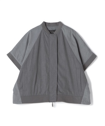 切り替えデザインジップジャケット(グレー-36)