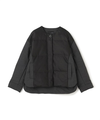 グレンチェックダウンジャケット(グレー系-36)