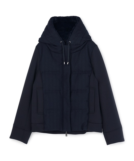 フーデッドジップアップダウンジャケット