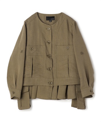 フェイクレイヤード切り替えブルゾン(ベージュ-36)