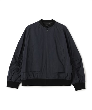 リブ使いジップジャケット(ネイビー-36)