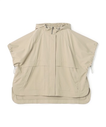 ポンチョ風フード付きベスト(ベージュ-36)