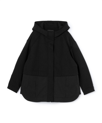フード付き切り替えブルゾン(ブラック-36)