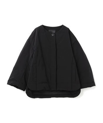 ノーカラーダウンジャケット(ブラック-36)