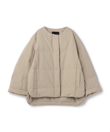 ノーカラーダウンジャケット(ベージュ-36)