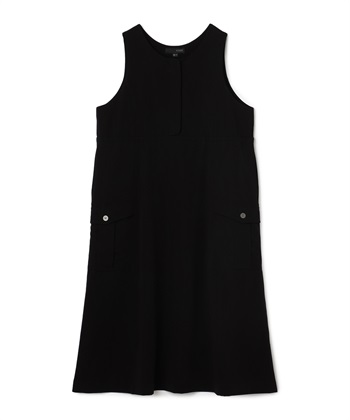 Aラインロング丈ワンピース(ブラック-36)