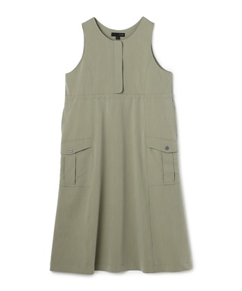 Aラインロング丈ワンピース(カーキ-36)