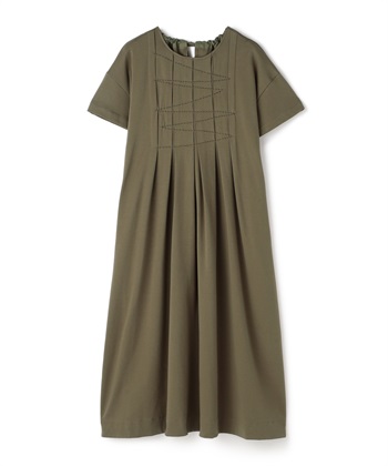 コットンスムースワンピース(カーキ-36)