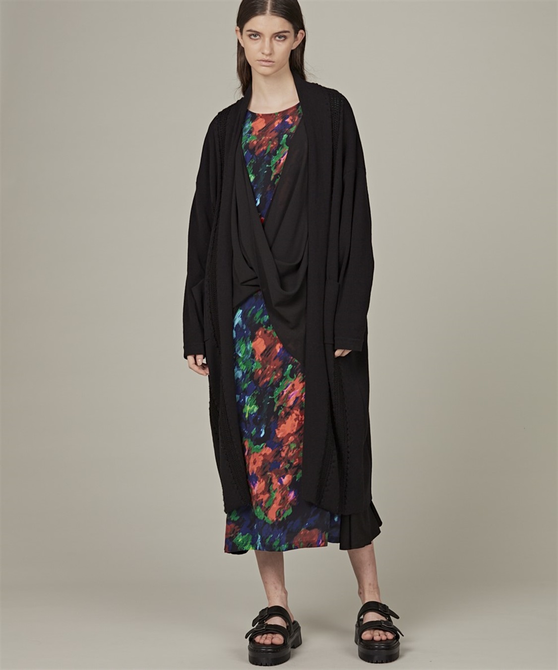 ATSURO TAYAMA Aラインシルエットドレープワンピース_main