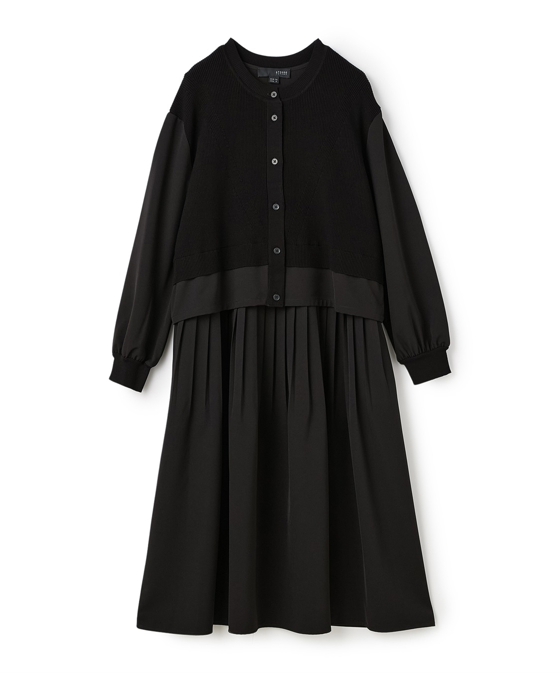 ATSURO TAYAMA アツロウタヤマ ノースリーブ ワンピース ブラック アツロウタヤマ ATSURO TAYAMA ドレープ ワンピース