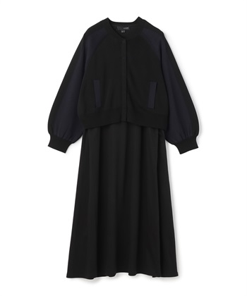 ブルゾン×ワンピースセット(ブラック系-36)