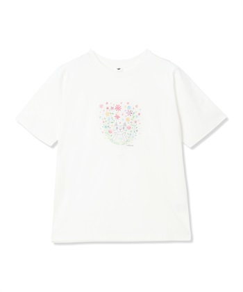 おかべてつろう「もすこし力をぬいて生きてみようかな」Tシャツ(オフホワイト-M)