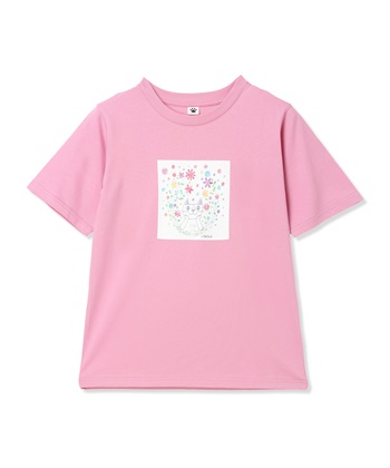 おかべてつろう「もすこし力をぬいて生きてみようかな」Tシャツ(ピンク-M)