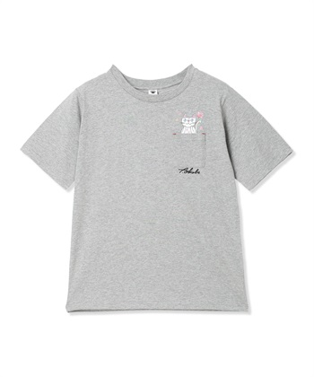 おかべてつろう「明日はきっといい日」ポケットTシャツ(杢グレー-M)