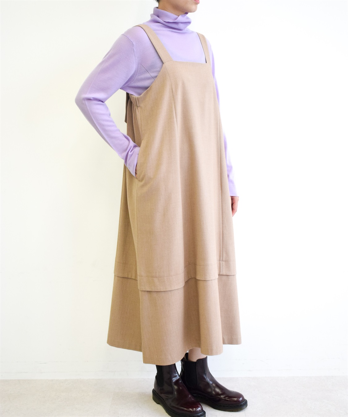 ATSURO TAYAMA ヘリンボーン柄ジャンバースカート_main