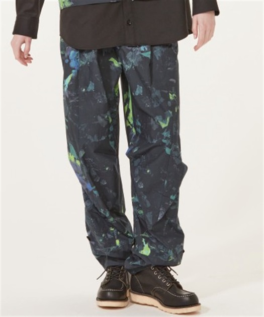 ブロードプリントタックパンツ