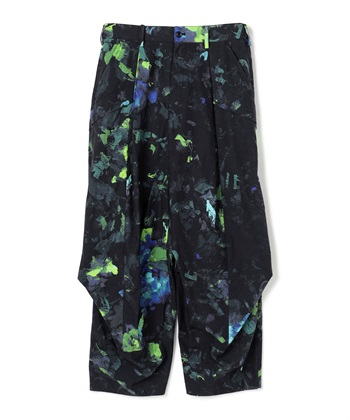 ブロードプリントタックパンツ(ネイビー系-36)