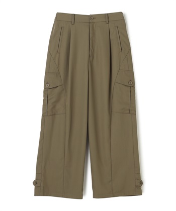 ギャバジン生地パンツ(ブラウン系-36)