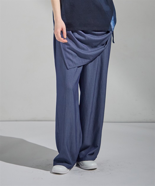 レイヤード風ワイドパンツ
