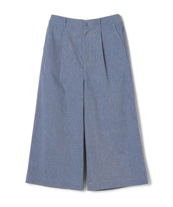 オックスストレッチワイドパンツ(ブルー-36)