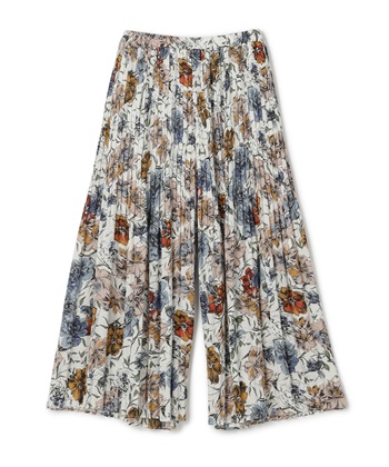 花柄プリーツパンツ(ホワイト-36)