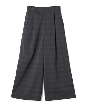 ベルトデザインワイドパンツ(グレー系-36)