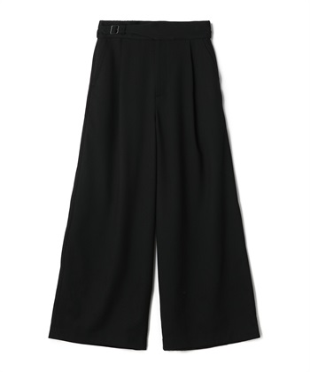 ベルトデザインワイドパンツ(ブラック系-36)