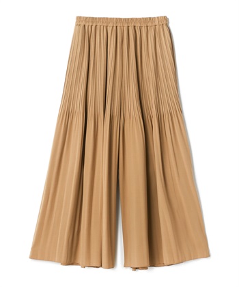 スラブオックス消しプリーツワイドパンツ(ベージュ-36)