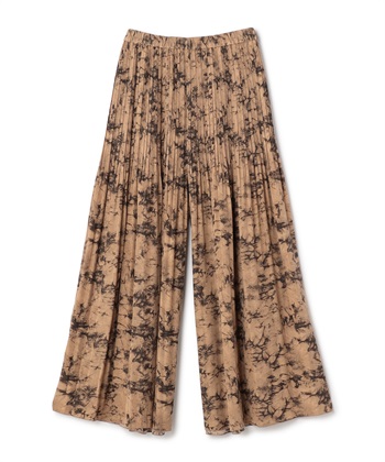 タイダイプリント柄ワイドパンツ(ブラウン系-36)