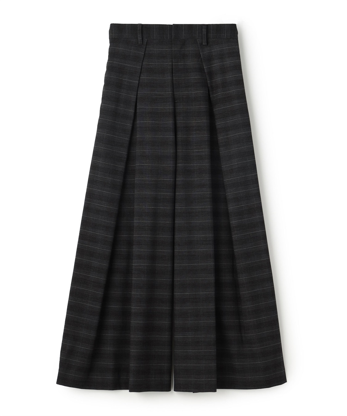 ATSURO TAYAMA タックプリーツチェック柄フレアパンツ_variation_1