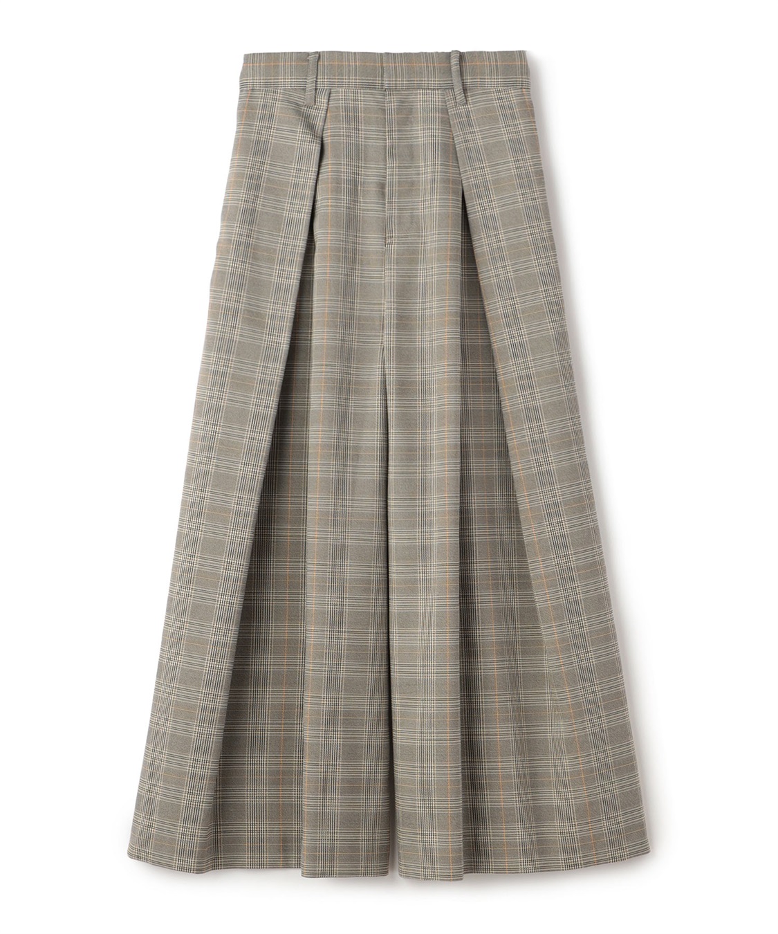 ATSURO TAYAMA タックプリーツチェック柄フレアパンツ_variation_2